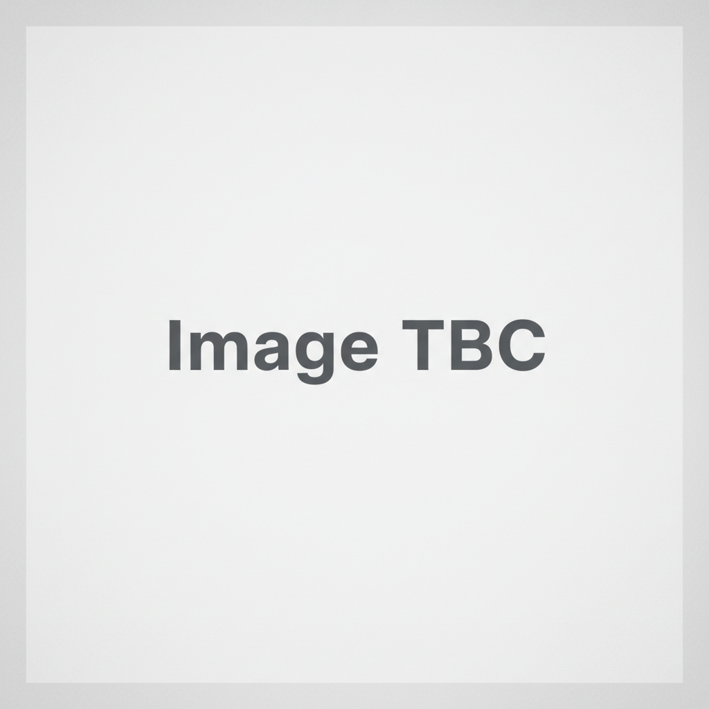 Create a square image to be used as a placeholder for images. The image should contain the words "Image TBC". Stick to a simple and minimal design.
